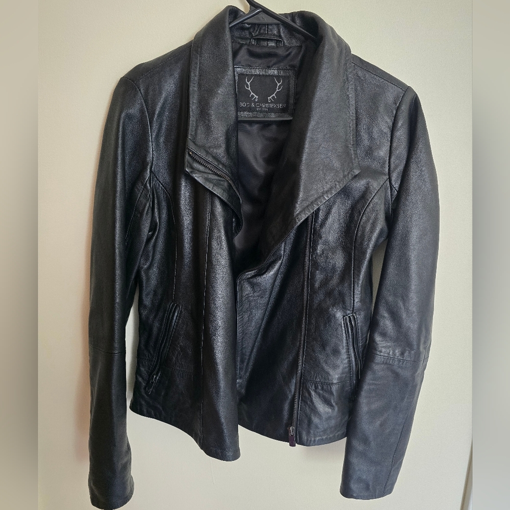 Bod & Christensen BLACK LEATHER JACKET 💯 genuine leather